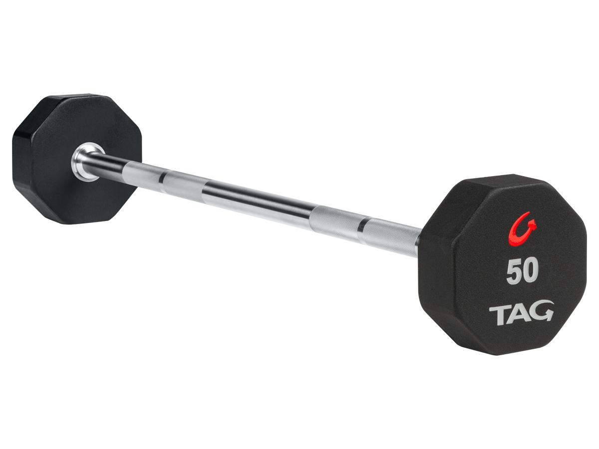 8-Sided Premium Urethane Fixed Barbell with Straight Handle